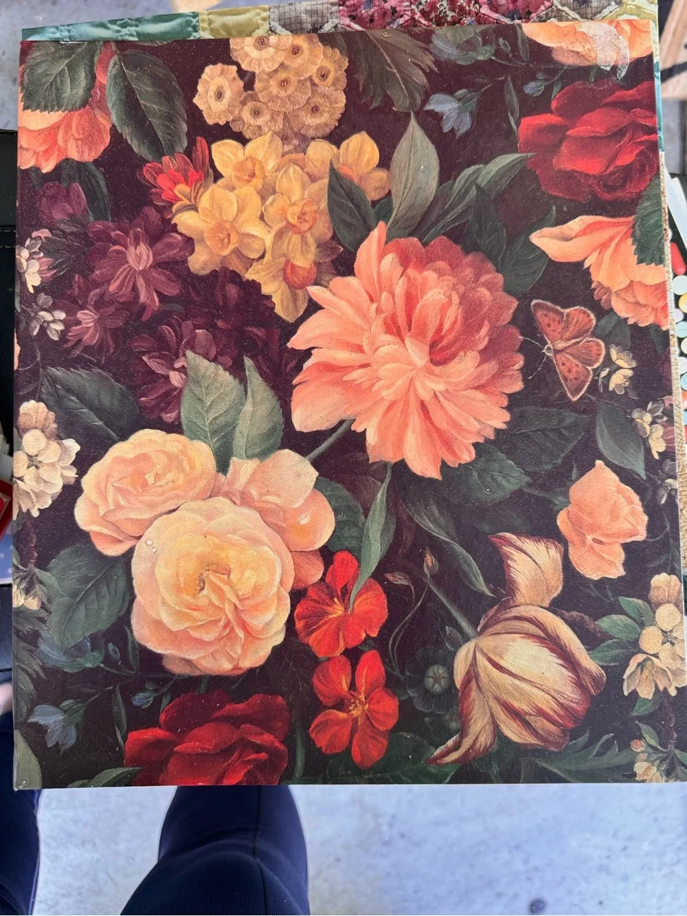 Hallmark Floral Photo Frame Cover in Brown and Cream